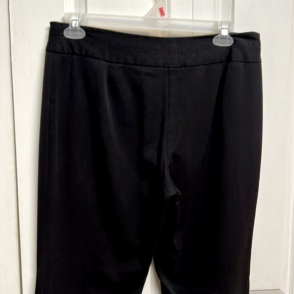 Vintage R.Q.T Black Mid Rise Wide Leg Rayon Stretch Dress Pants Size 12P - Picture 6 of 8